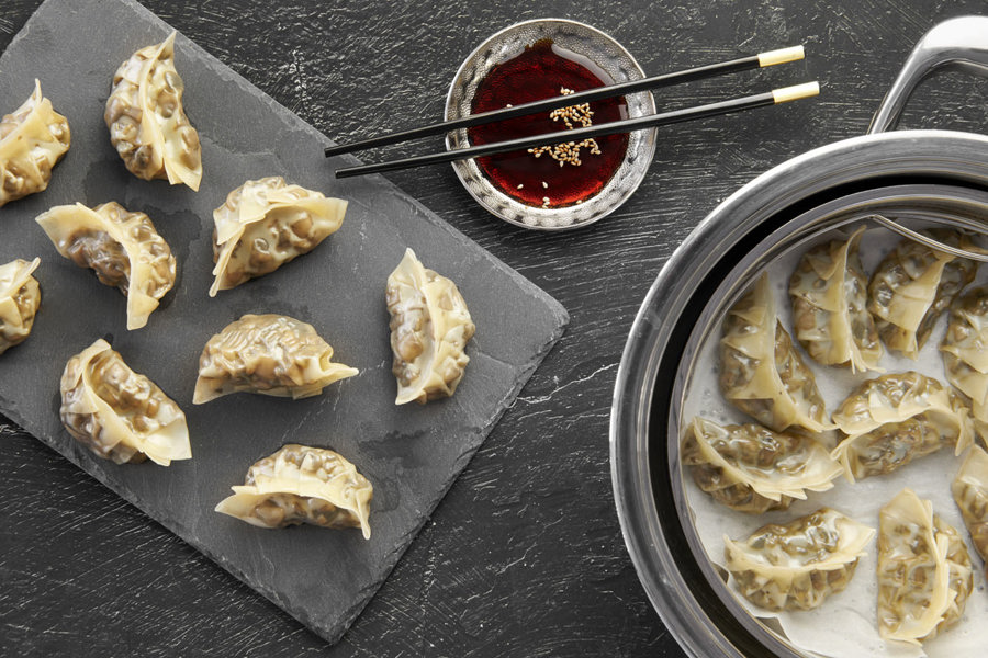 Gyoza with mushroom filling