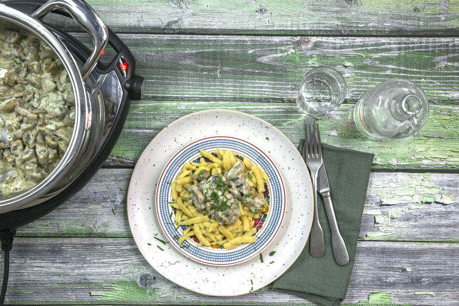 Spätzle with mushroom ragout