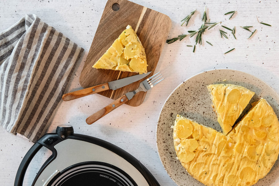 Potato quiche with pears