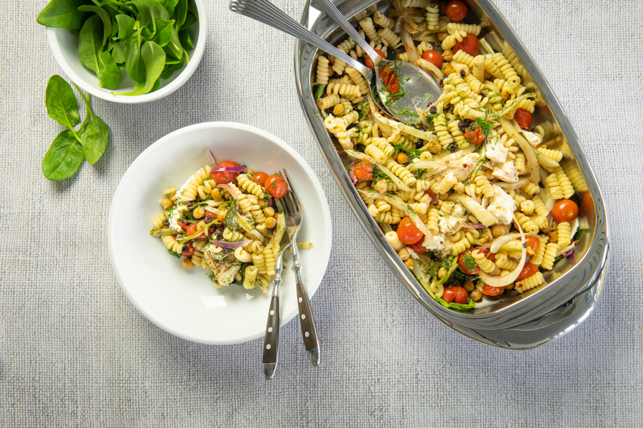 “Baked Feta” with chickpeas