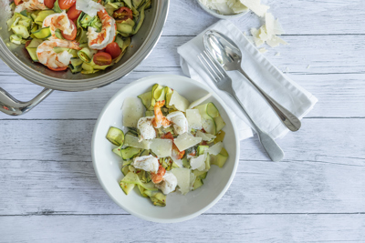 Image of the recipe Tagliatelle de calabacín con gambas