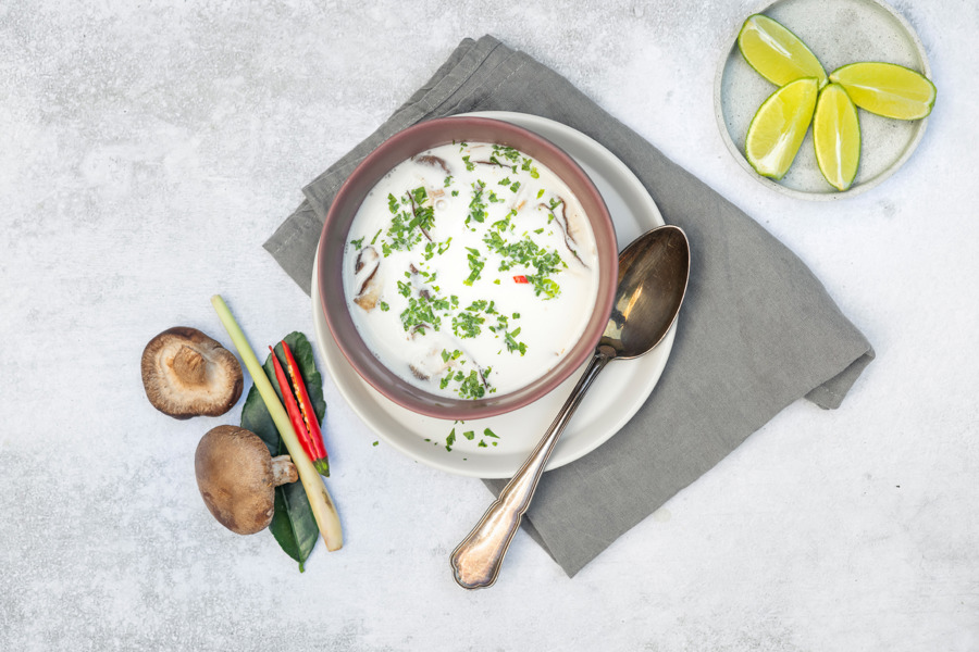 Tom Kha Gai (Thai coconut soup)