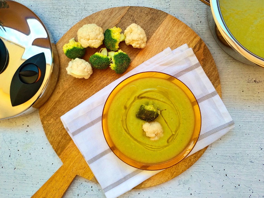 Crema de coliflor y brócoli