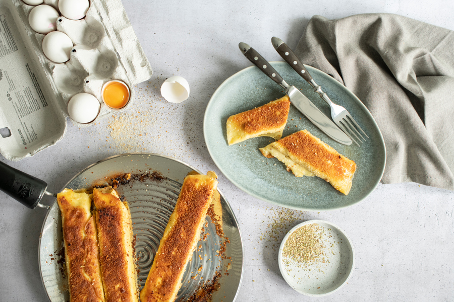 “False trout” (a fried crepe dish)