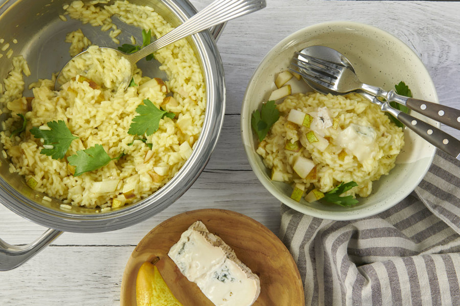 Risotto de pera con gorgonzola