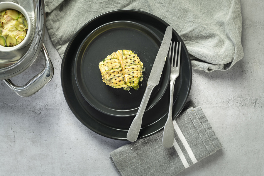 Small potato casserole with salmon