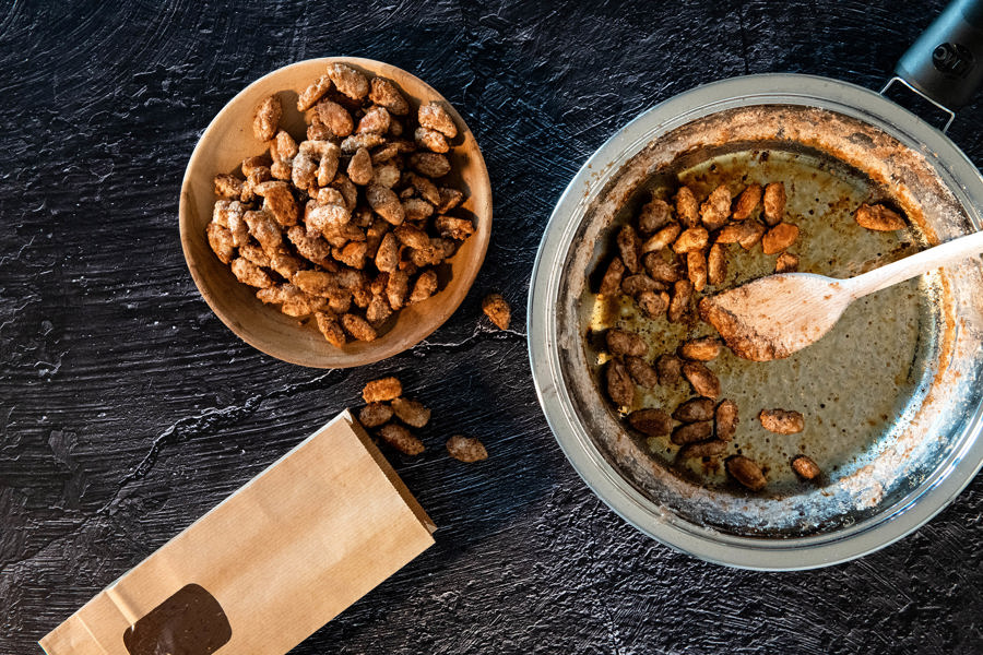 Amêndoas caramelizadas com canela