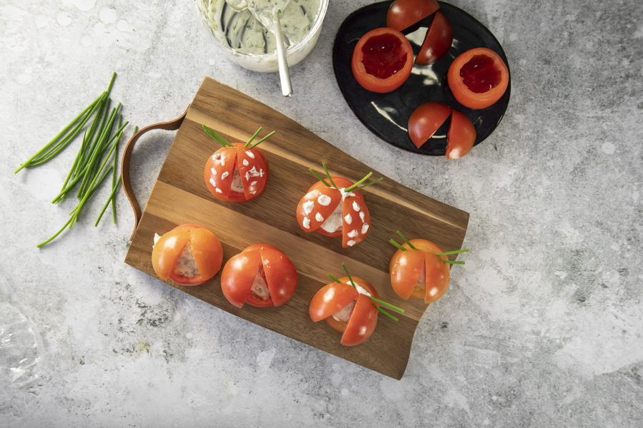 Tomato ladybugs for kids