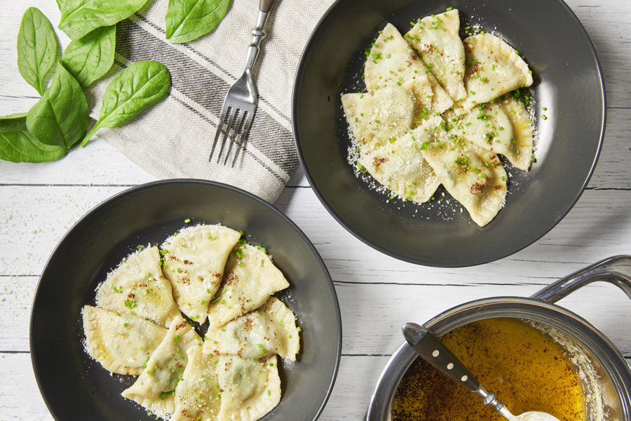 Schlutzkrapfen (mezzelune)