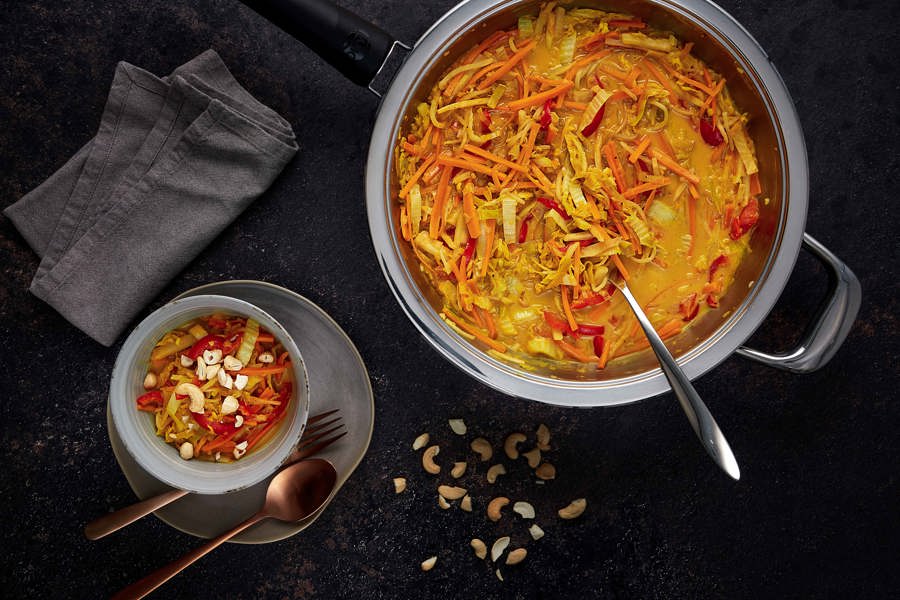 Curry de coco con verduras