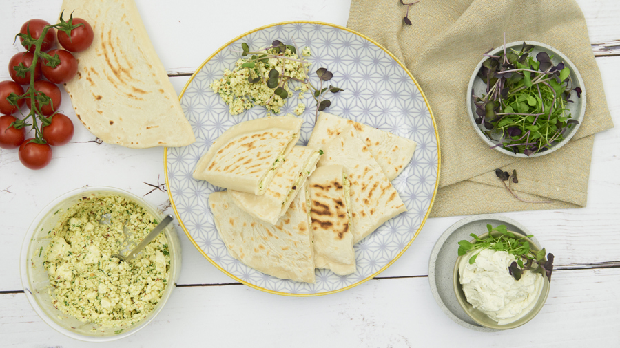 Feta-stuffed flatbread