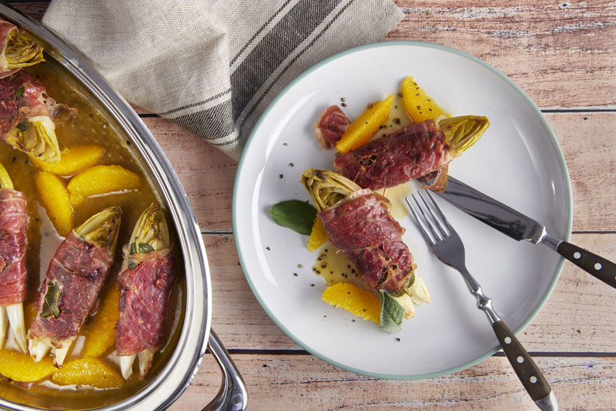 Chicory saltimbocca