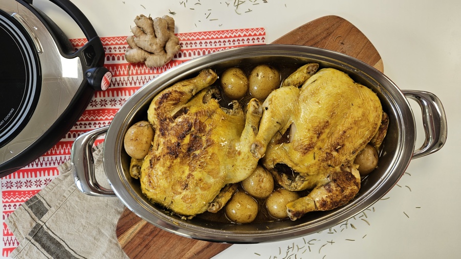 Pollos marinados con naranja y cerveza negra