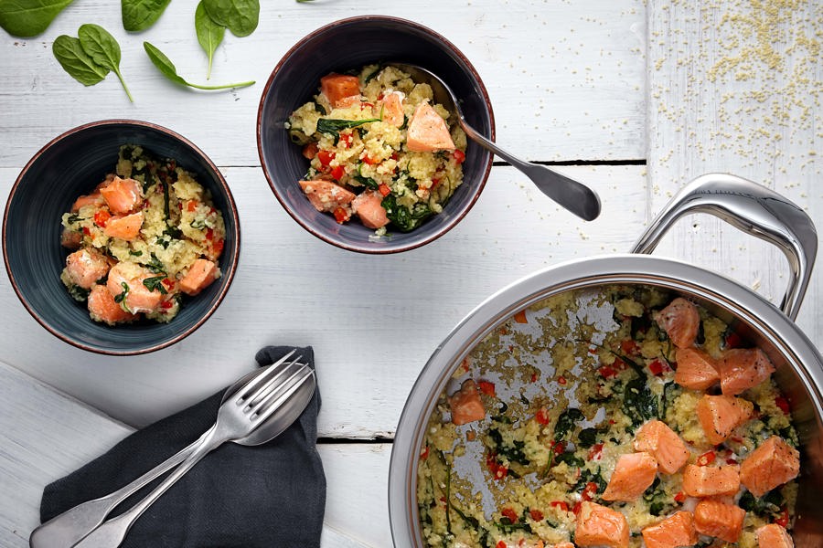 One Pot Couscous with salmon