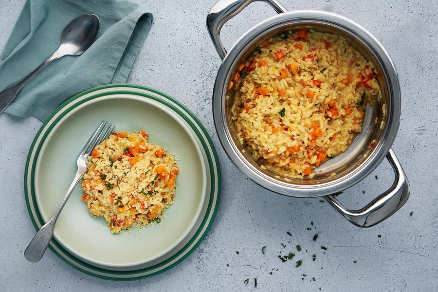 Pumpkin risotto with sage