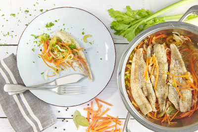 Image of the recipe Cod with Julienne Carrots