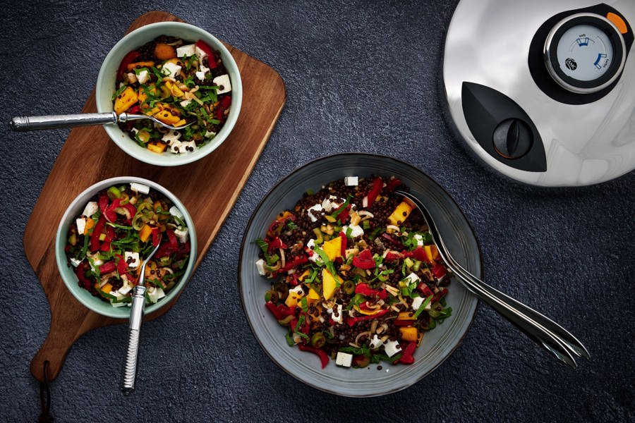 Colorful lentil salad