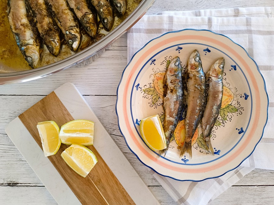 Sardinhas assadas no forno