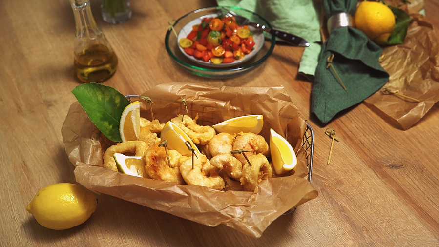 Beer-battered seafood