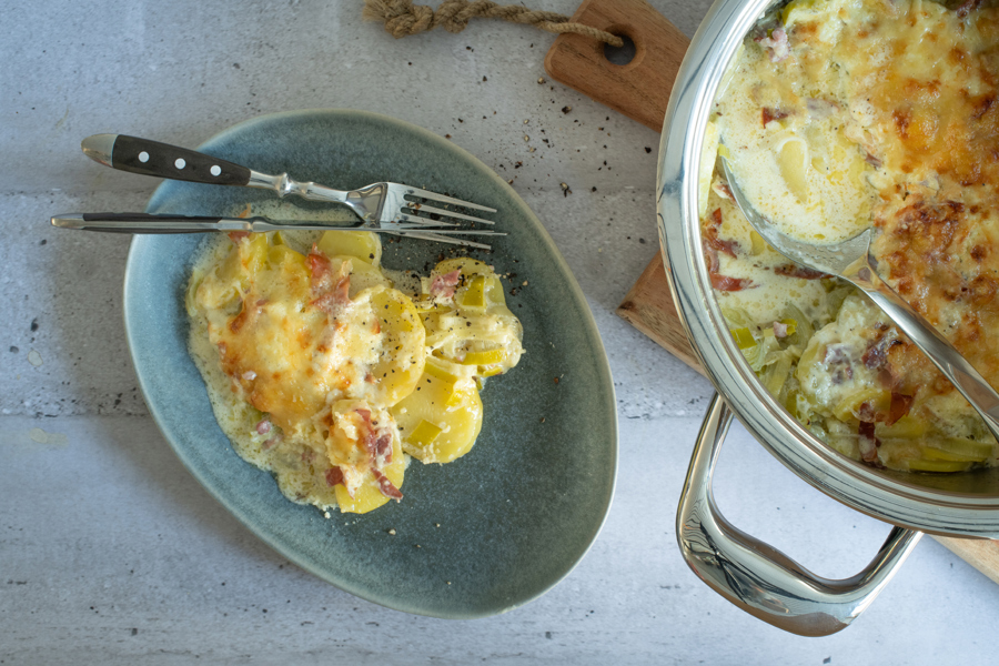 Lauchgratin nach Greyerzer Art