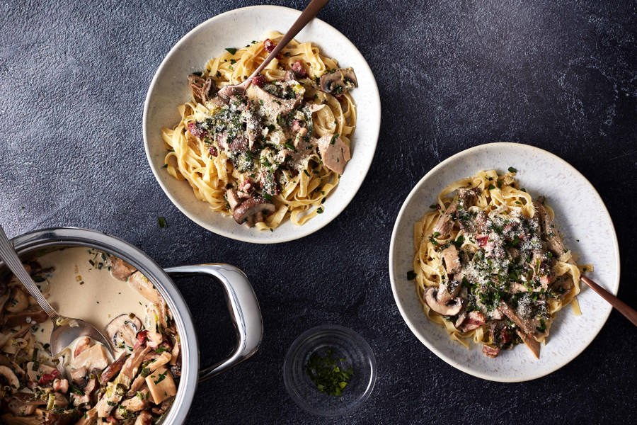 Tagliatelle with mushroom ragout