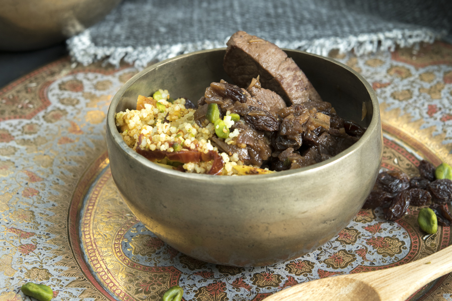 Ragú de cordero y cuscús picante al estilo marroquí