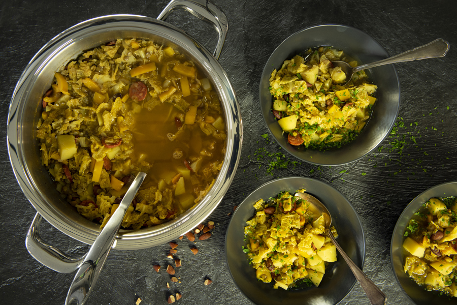 Lentil stew with chorizo