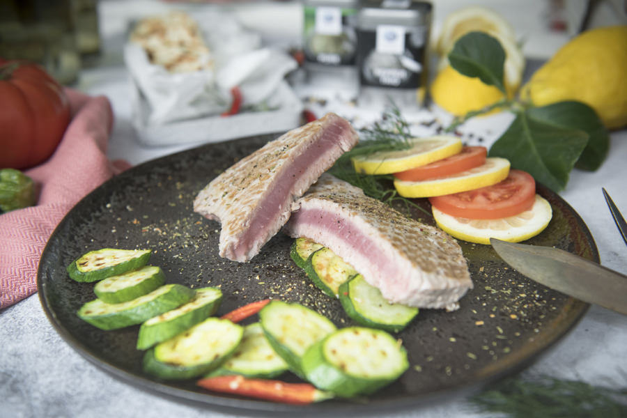 Filete de atún con calabacín