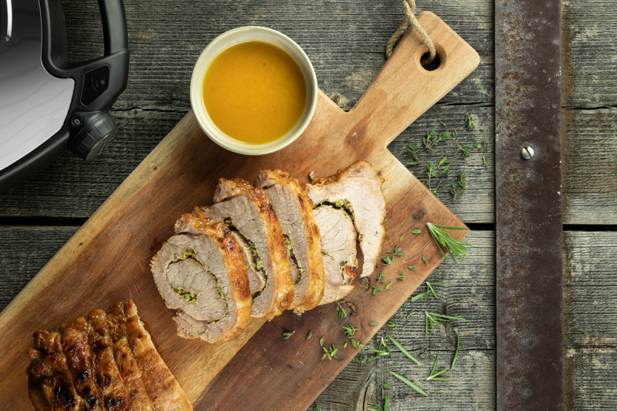 Roast pork with herbs