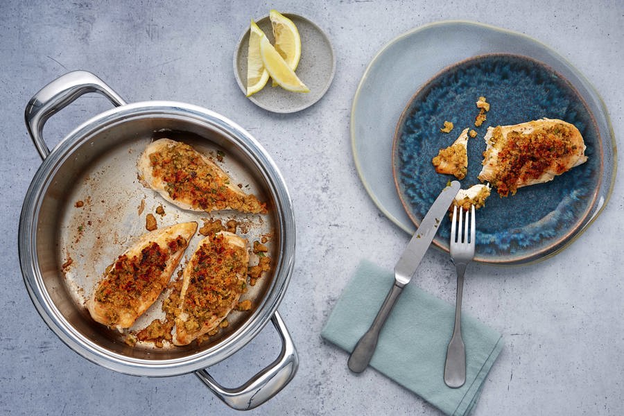 Chicken breast with lemon crust