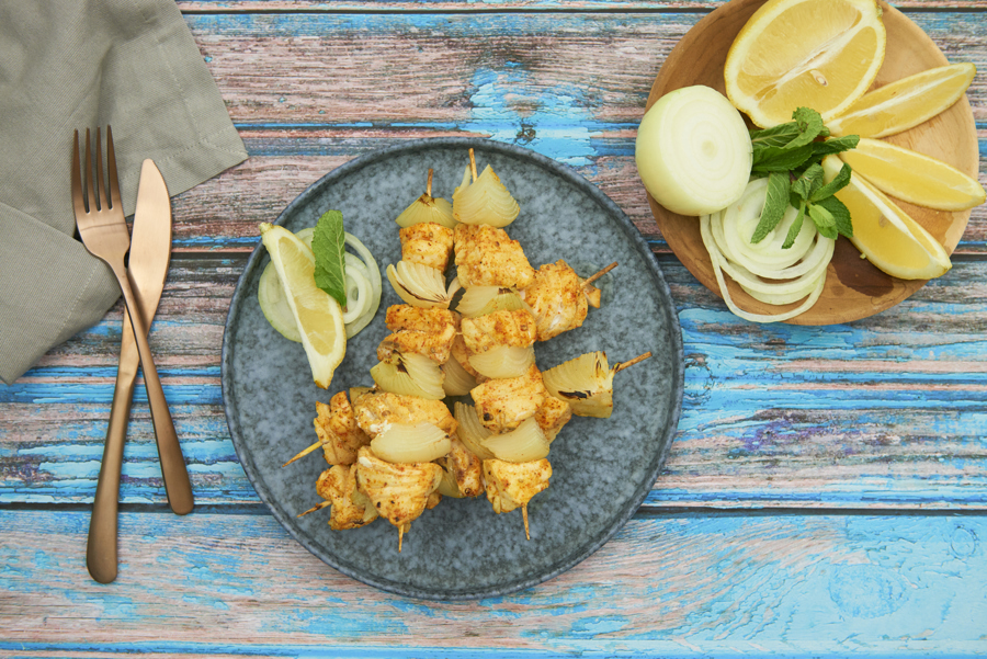 Fish tikka (Indian fish skewers)