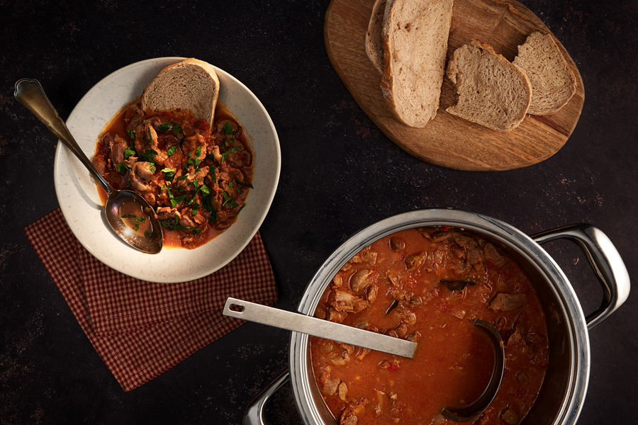 Portuguese chicken gizzards "Moelas"