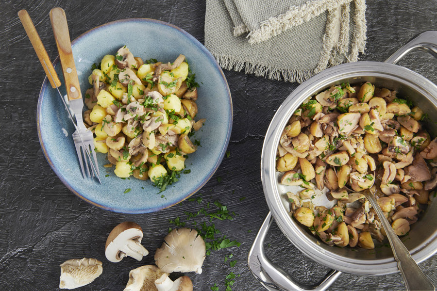 Gnocchi with porcini mushrooms and chestnuts
