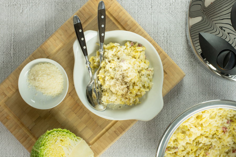 Savoy cabbage risotto
