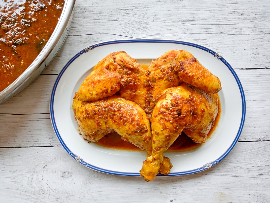 Pollo asado con salsa Jerk