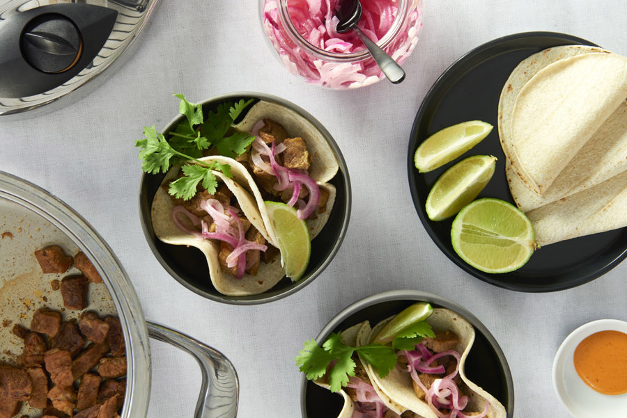 Carnitas with pickled onions