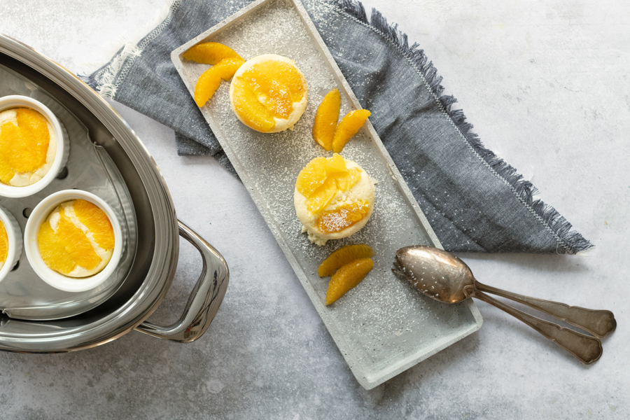 Frischkäsesoufflé mit Orangen