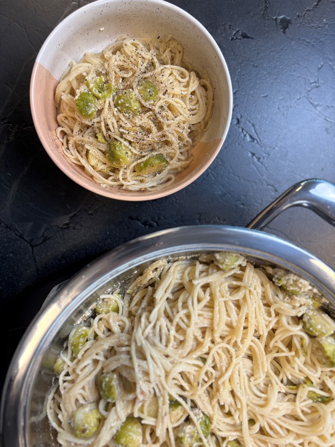 Pâtes aux choux de Bruxelles