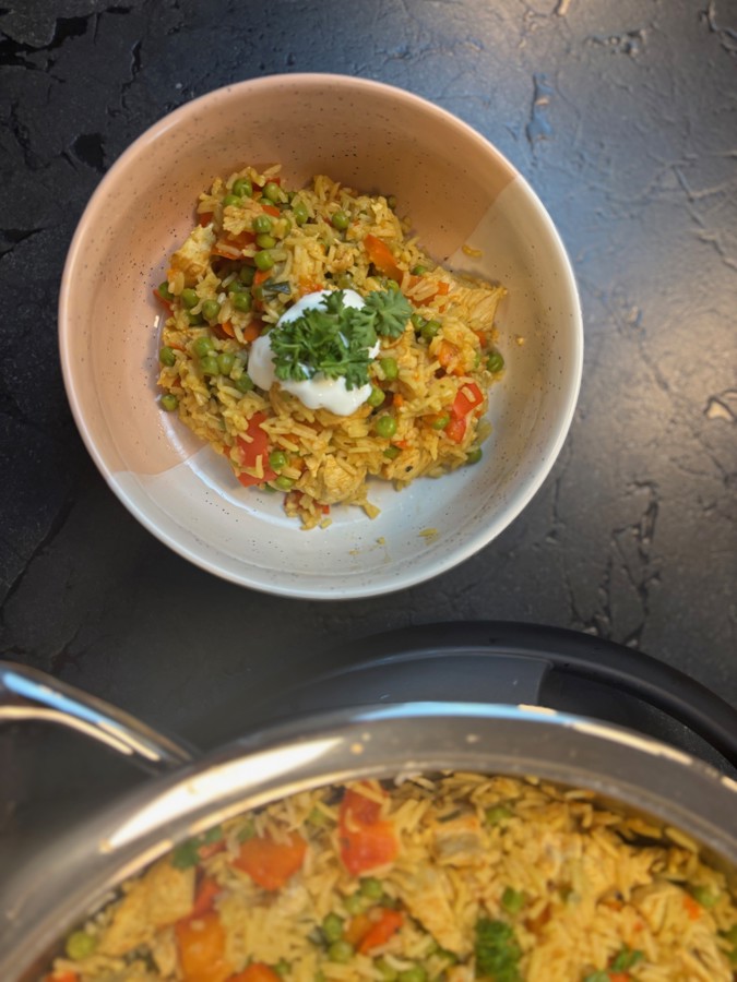 Hähnchen-Reis-Pfanne