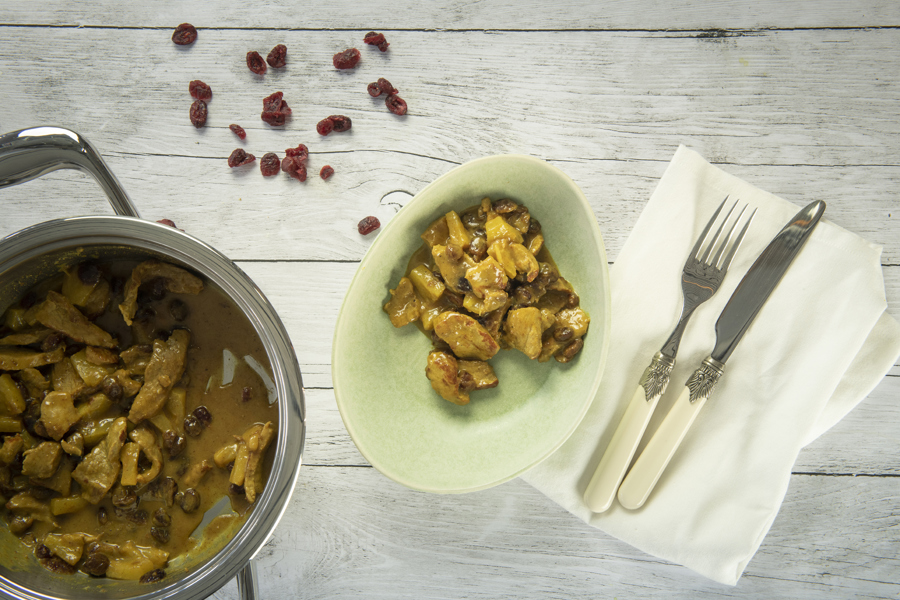 Pork strips with pineapple
