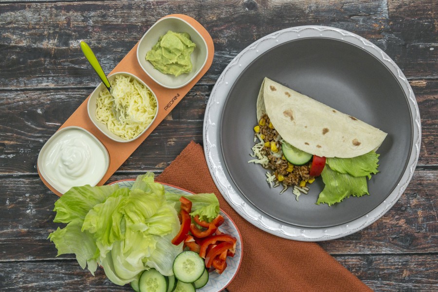 Fajitas con ripieno di carne macinata