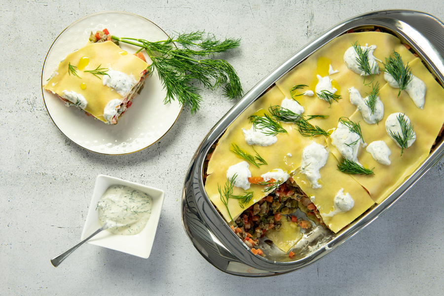 Kalte Lachs-Lasagne