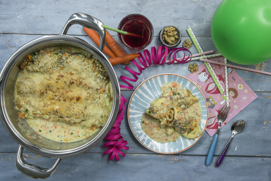 Gefüllte Crêpes mit Käsecreme