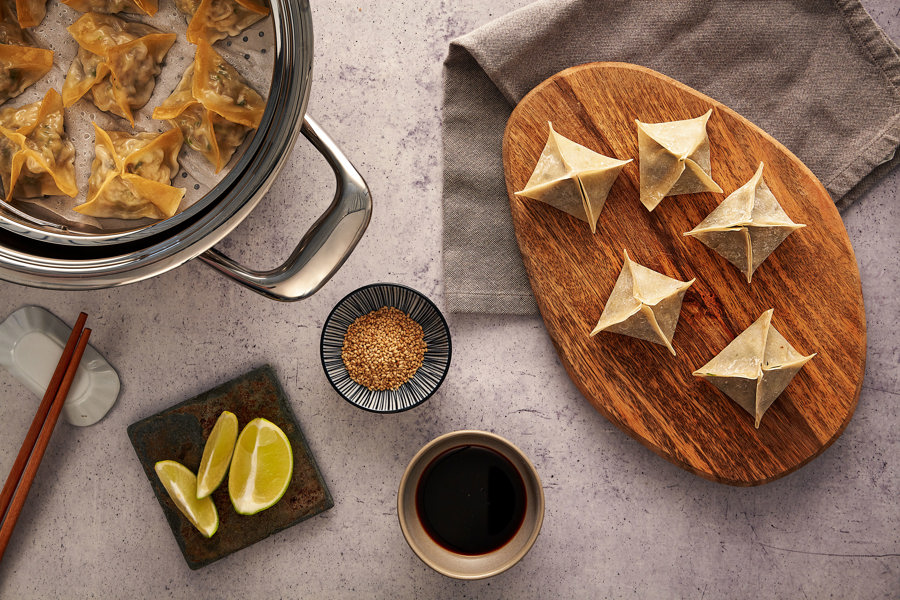 Steamed Wontons with Chicken Filling