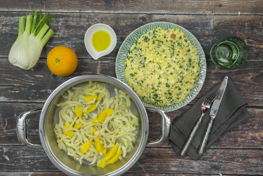 Omelette alle erbe con verdure