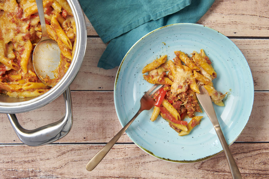 Massa gratinada com atum