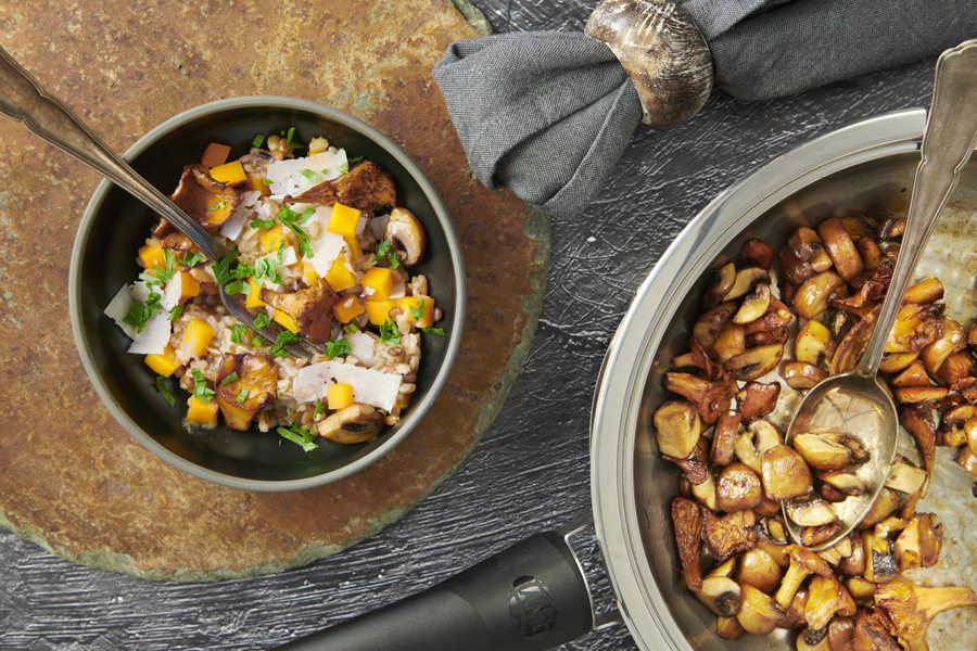 Getreiderisotto mit Pilzen