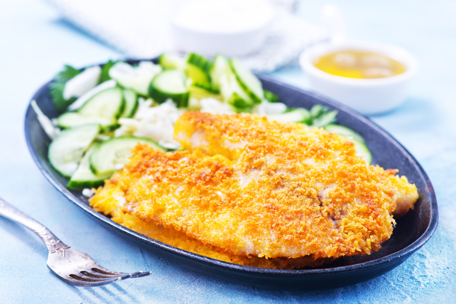 Breaded fish fillet