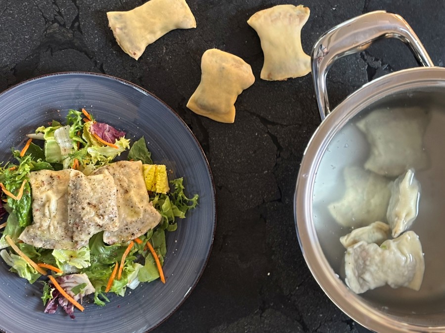 Swabian Maultaschen (German stuffed pasta)