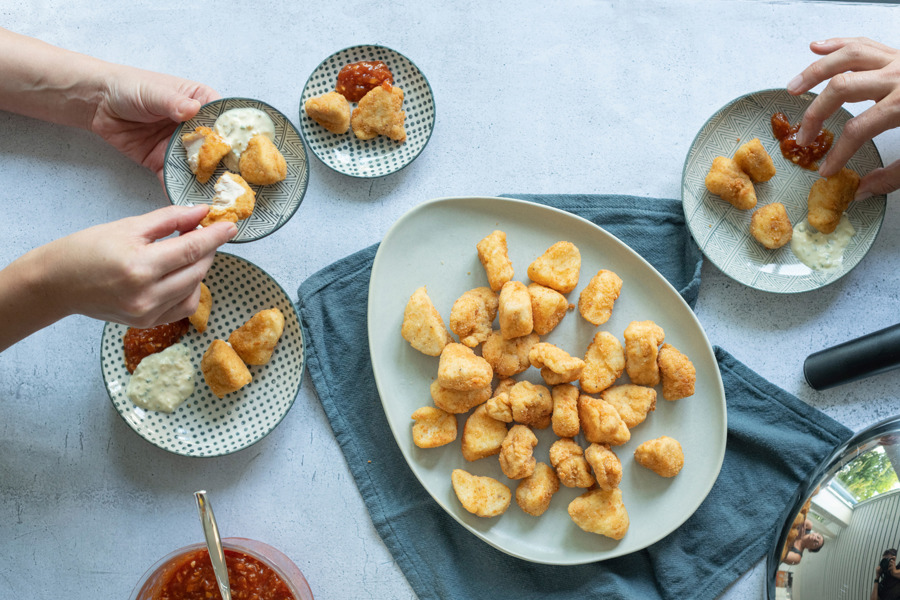 Chicken and fish nuggets